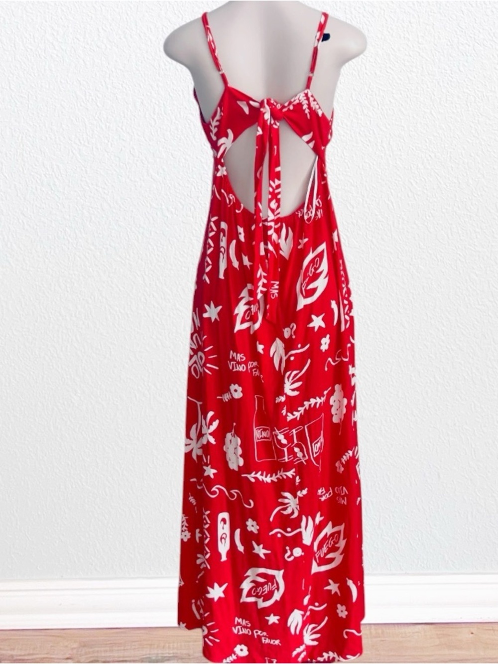 Anthropologie  Paper Heart Fuego Linen Blend Graphic Beachy Sundress View 4